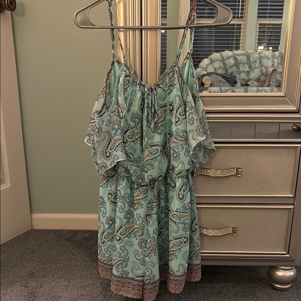 Paisley Print Ruffle Dress